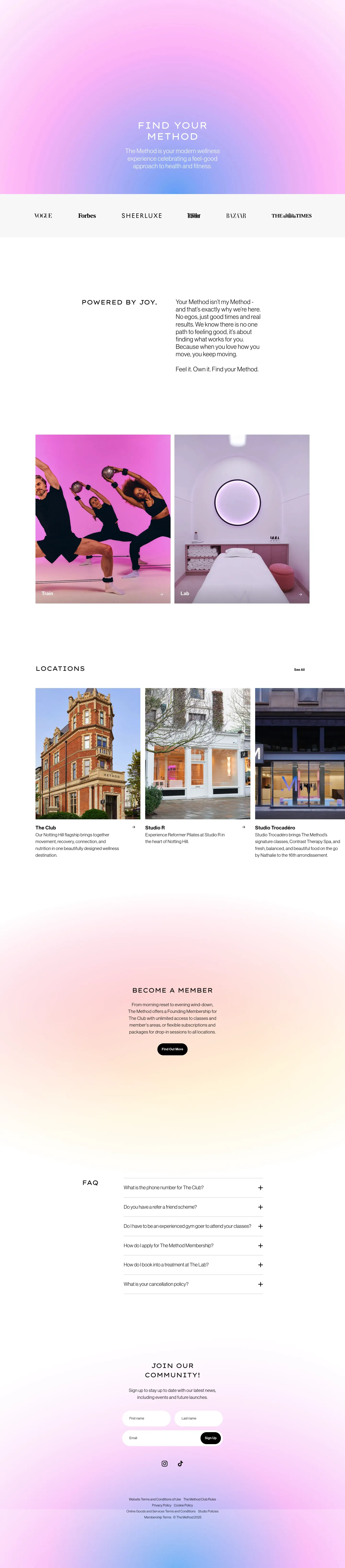 Homepage of The Method