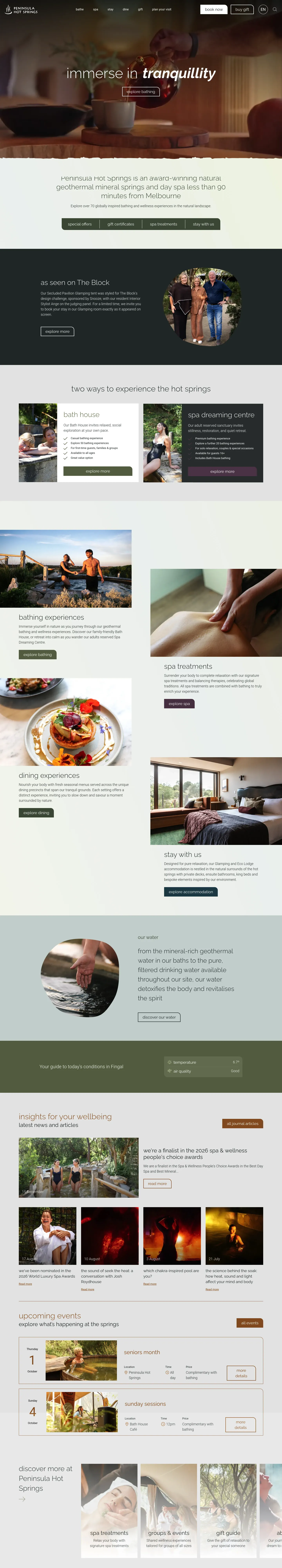 Homepage of Peninsula Hot Springs