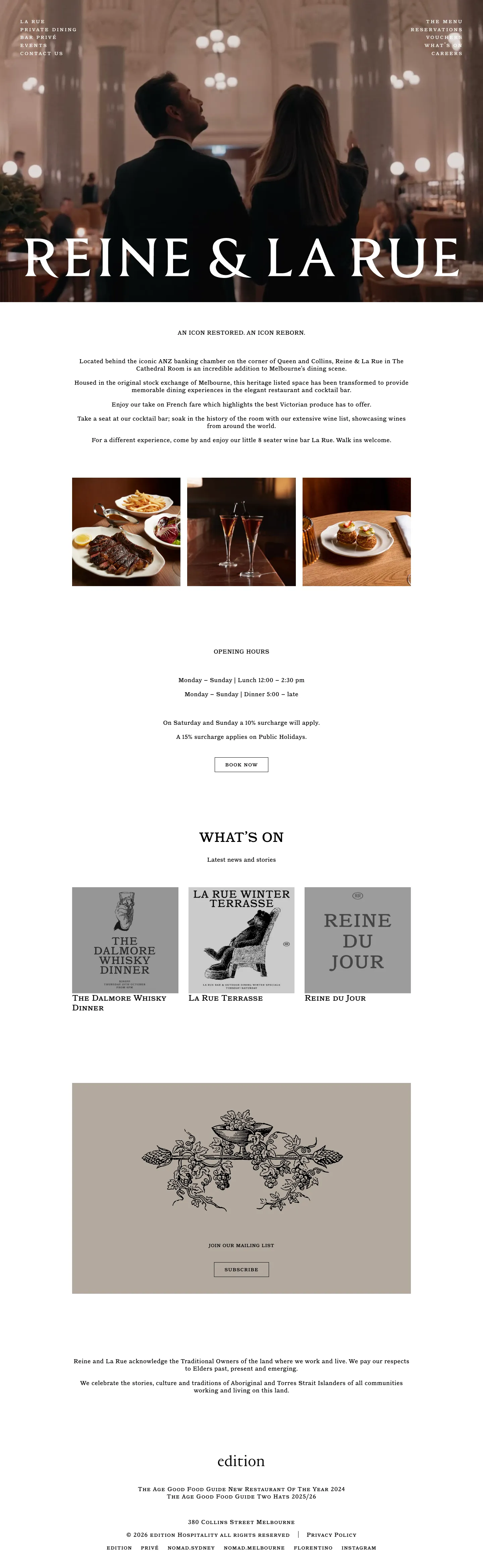 Homepage of Reine & La Rue