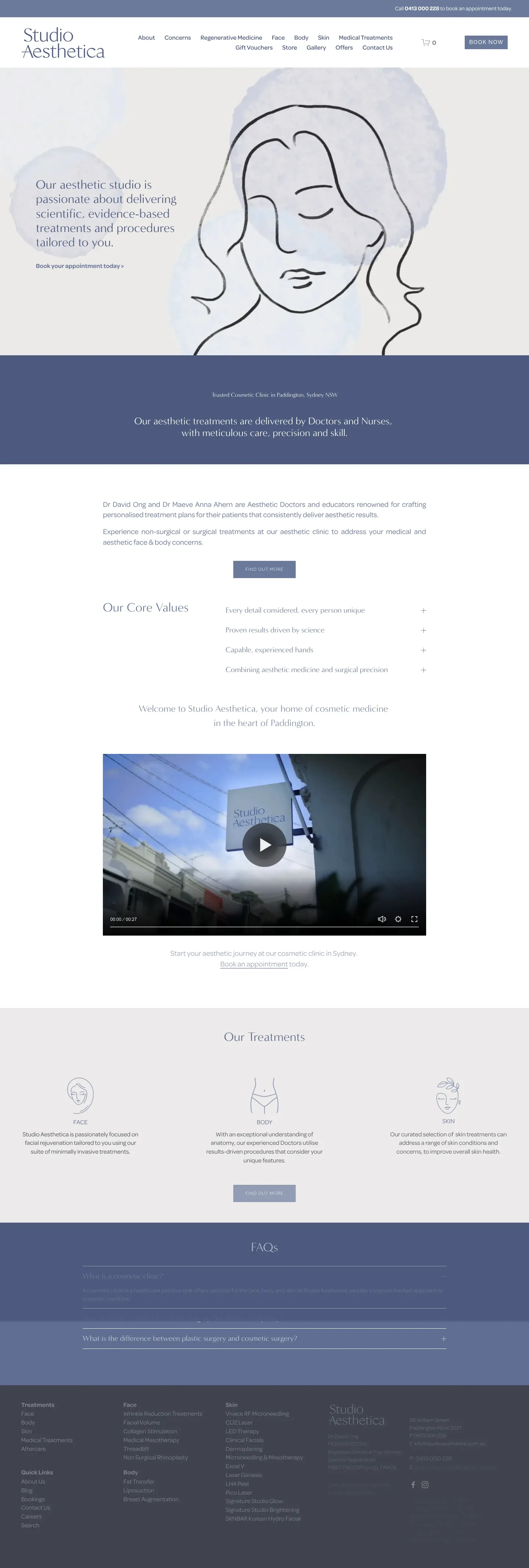 Homepage of Studio Aesthetica