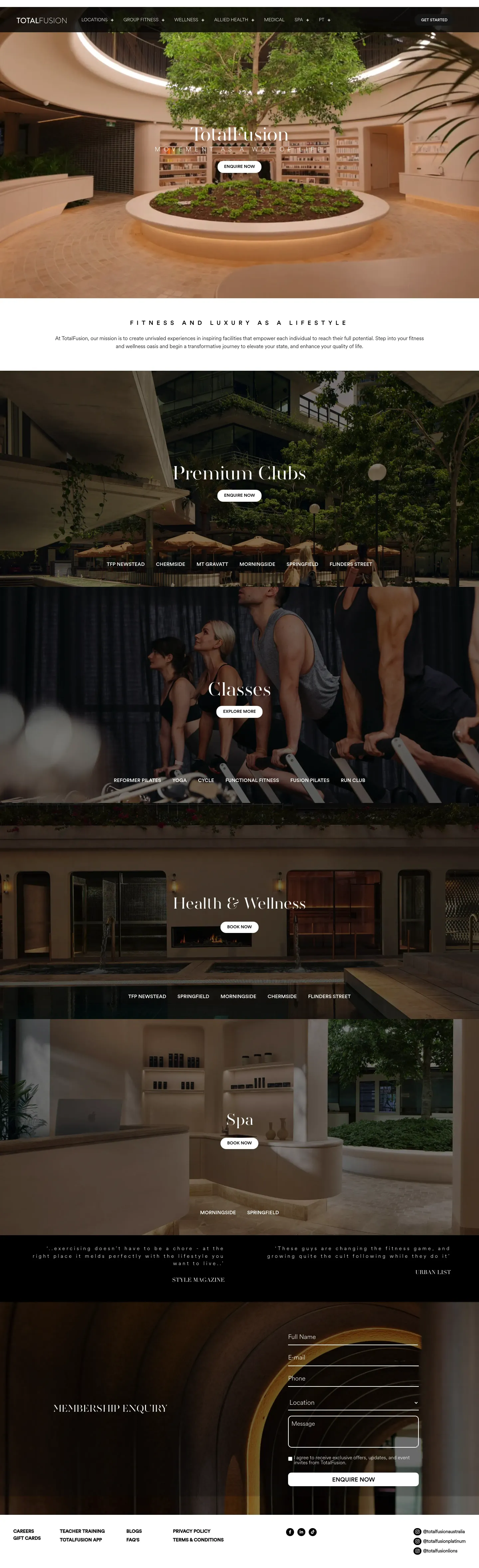 Homepage of Total Fusion