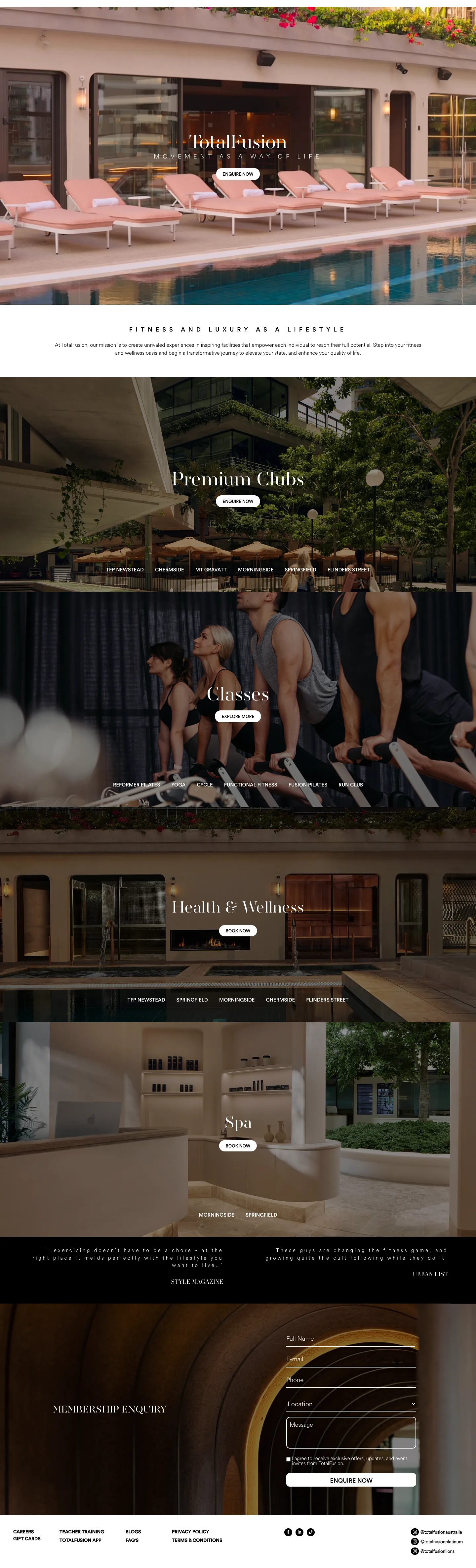Homepage of TotalFusion