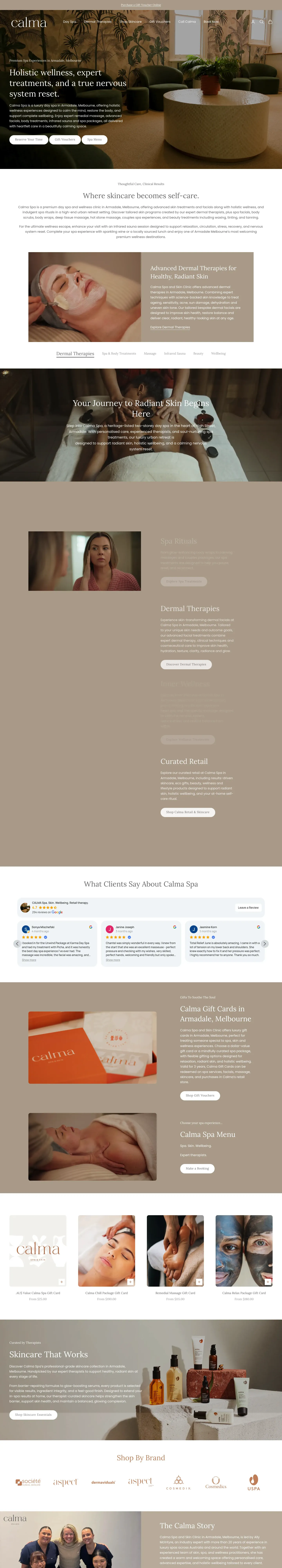 Homepage of calma