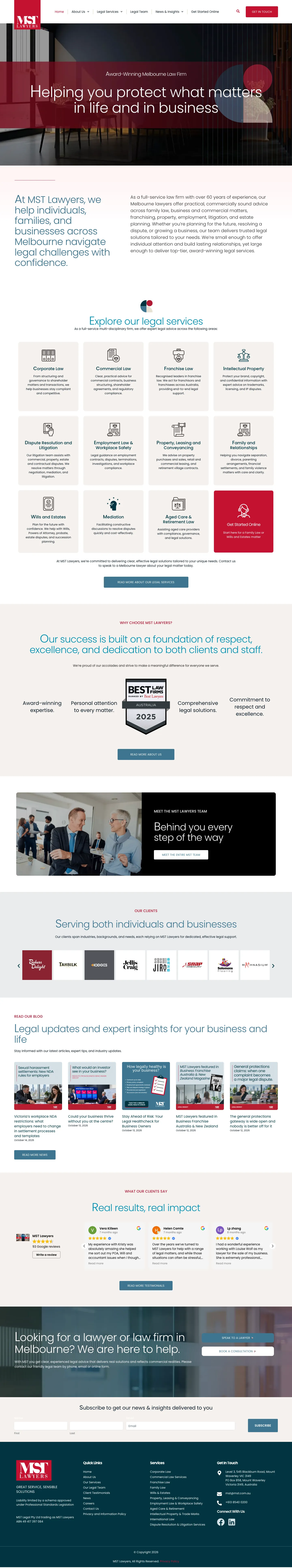 Homepage of MST Lawyers