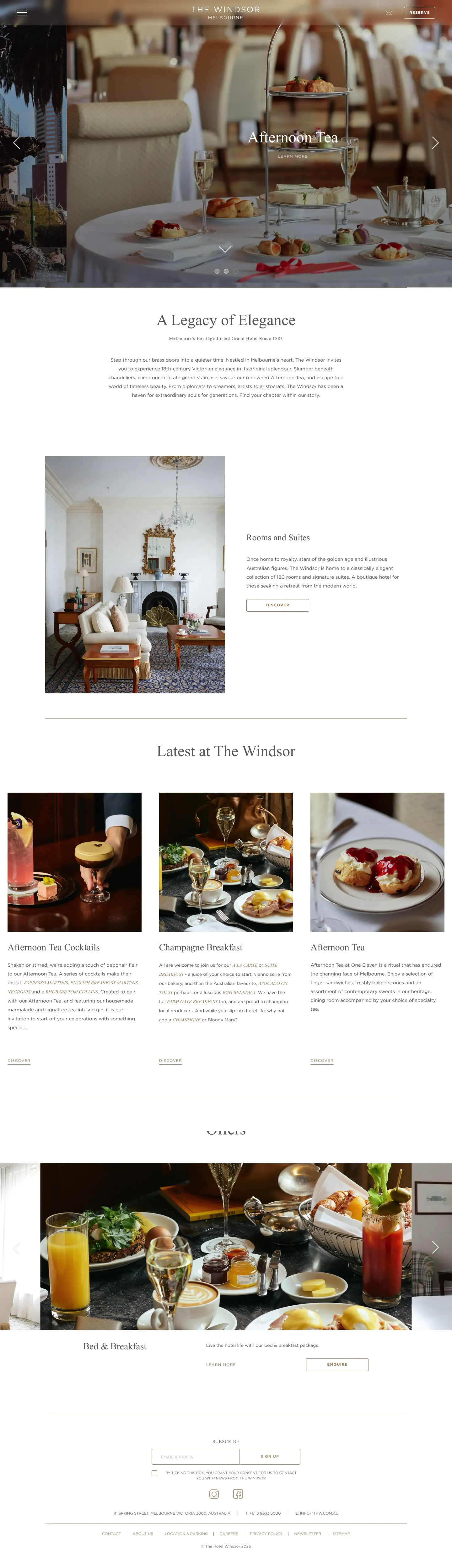 Homepage of The Hotel Windsor Melbourne