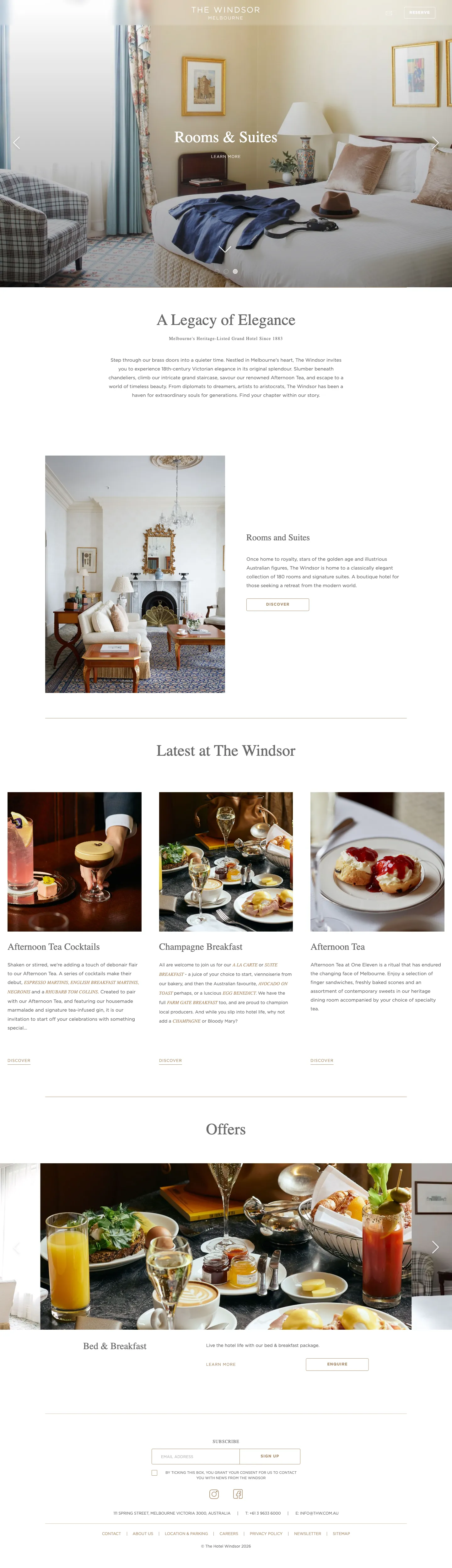 Homepage of The Hotel Windsor