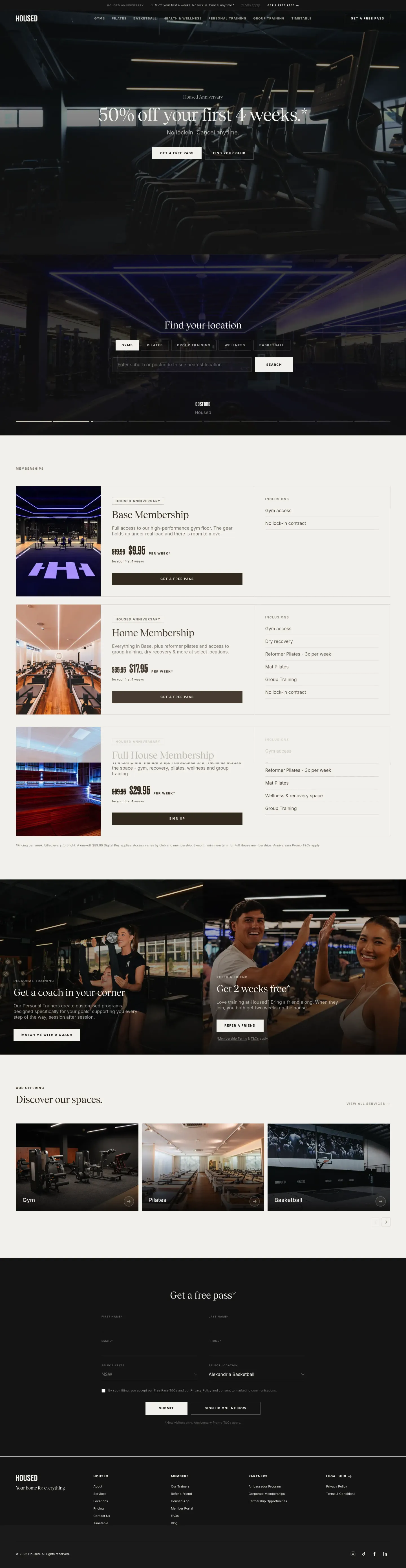 Homepage of HOUSED