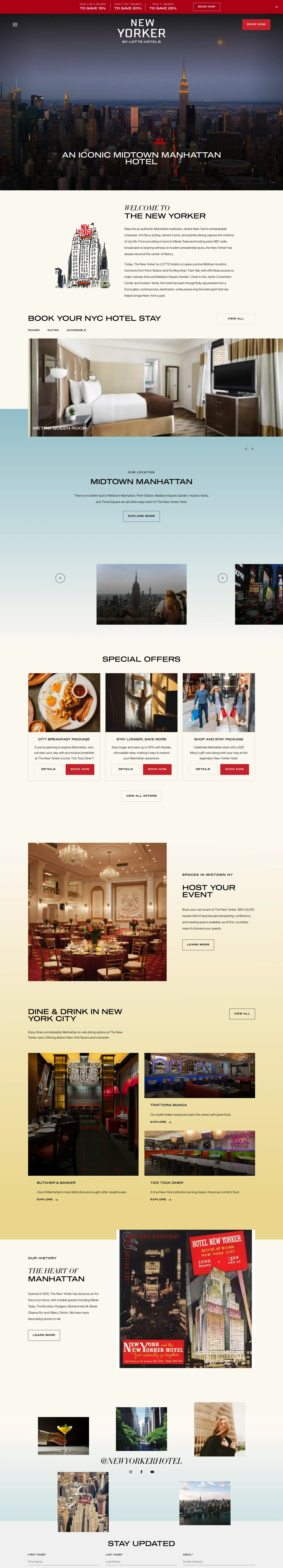 Homepage of The New Yorker Hotel