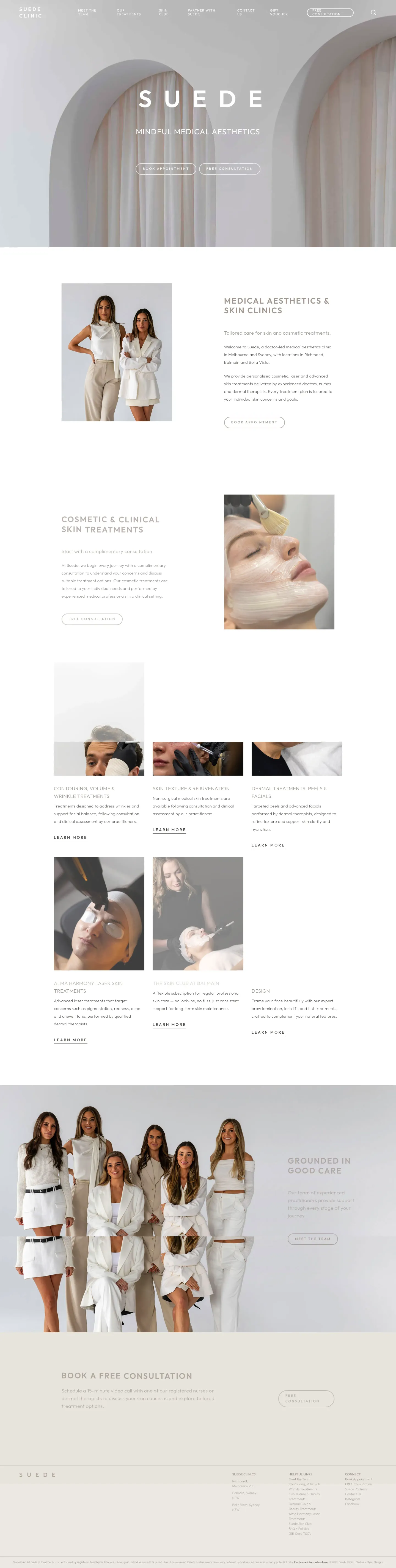 Homepage of Suede Clinic