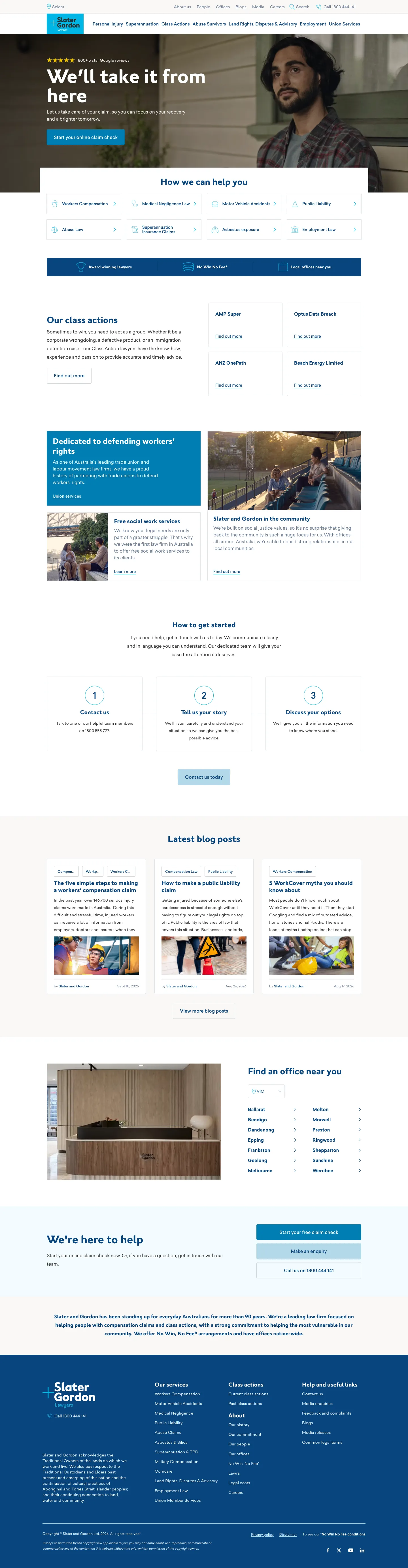 Homepage of Slater and Gordon