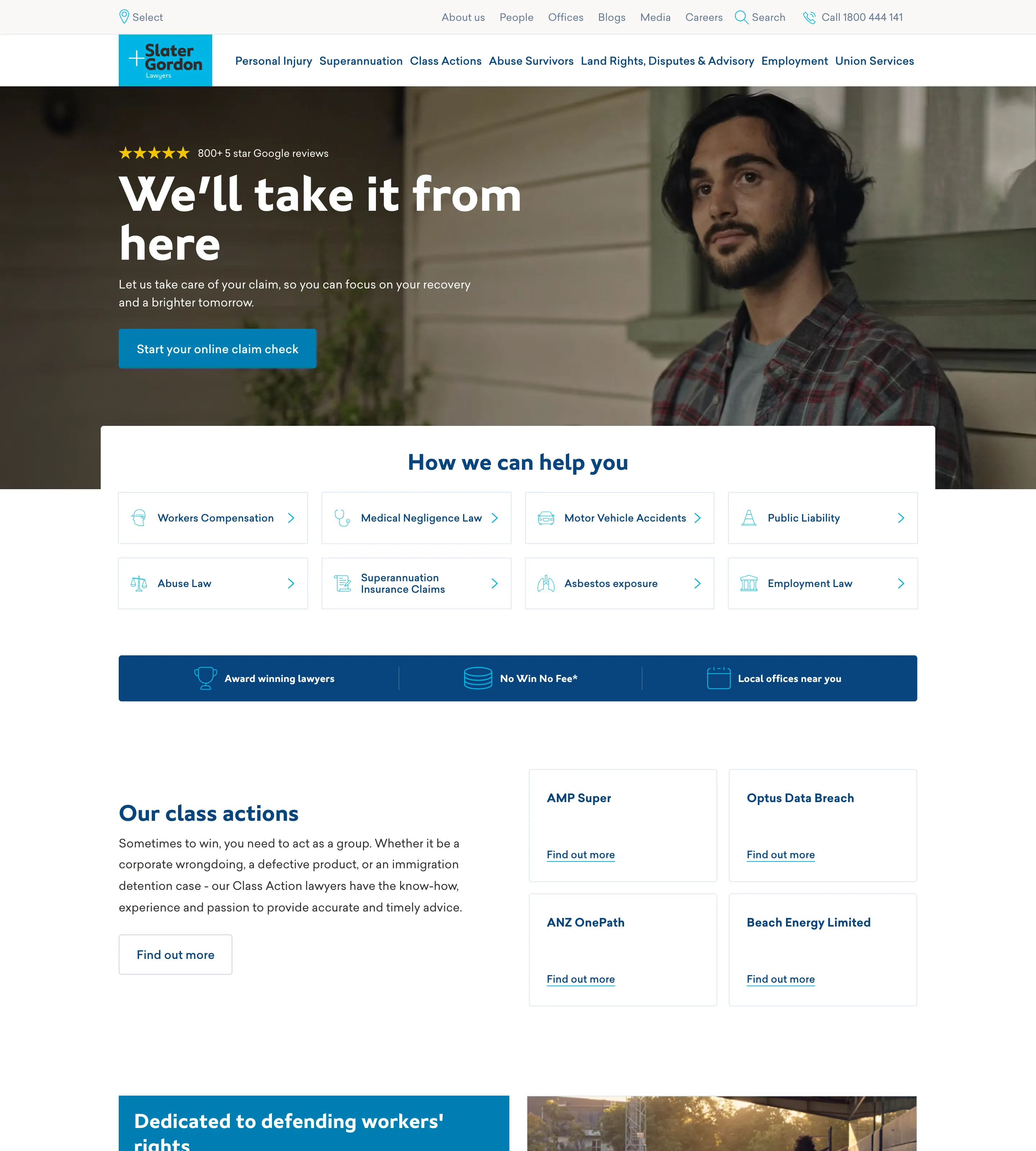 Homepage of Slater and Gordon