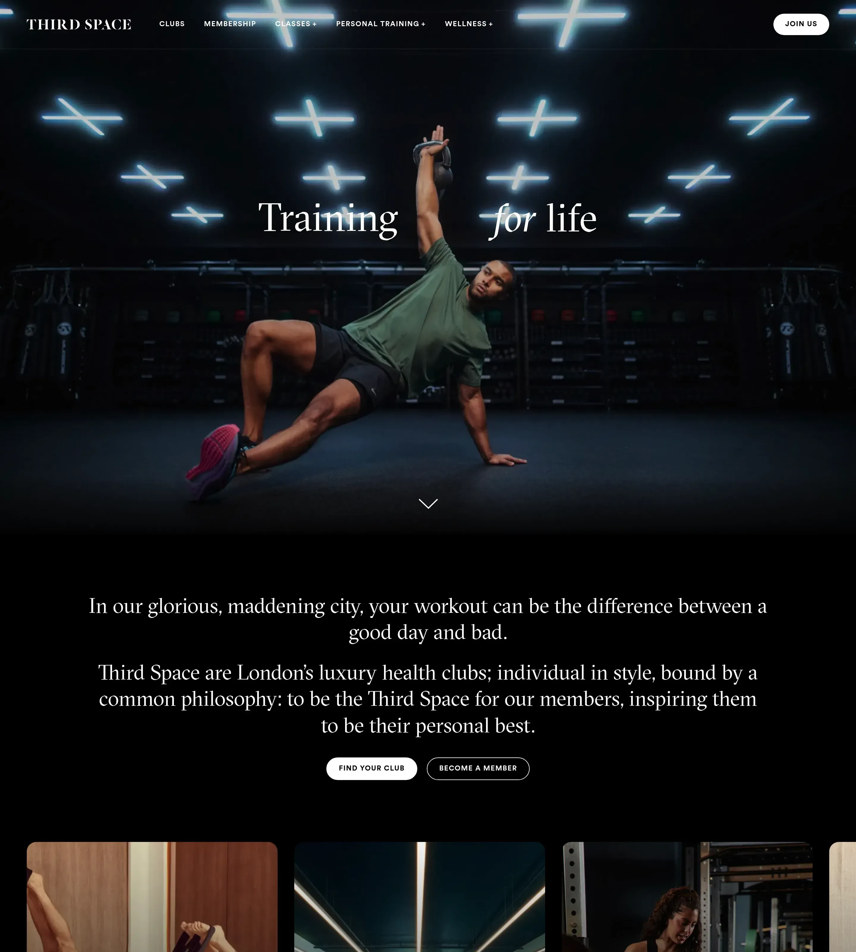Homepage of Third Space