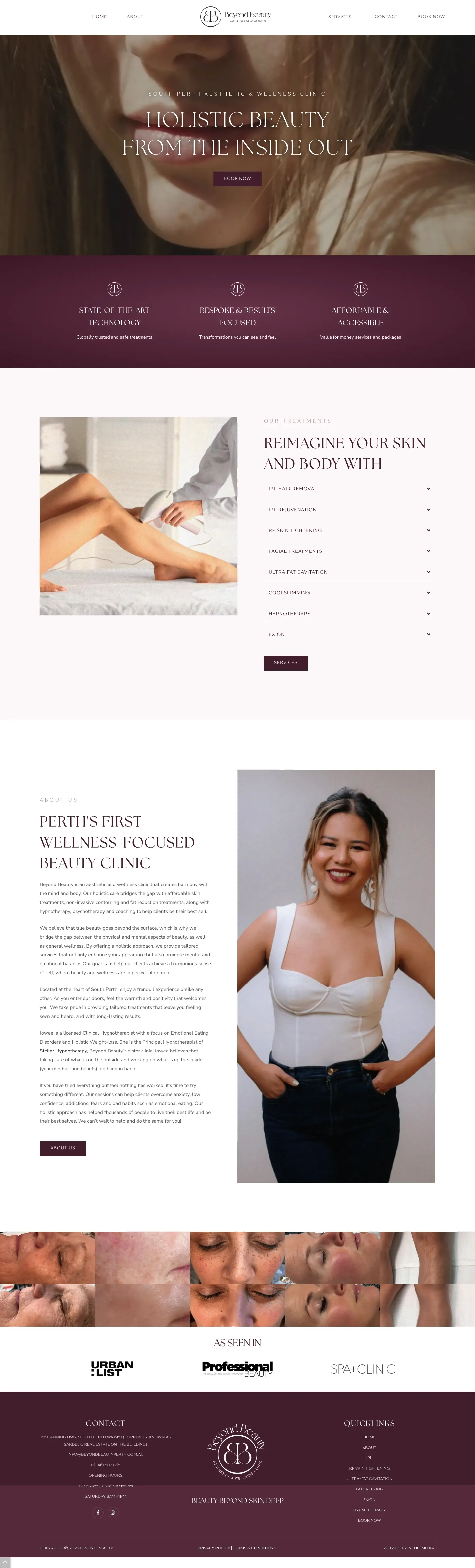 Homepage of Beyond Beauty