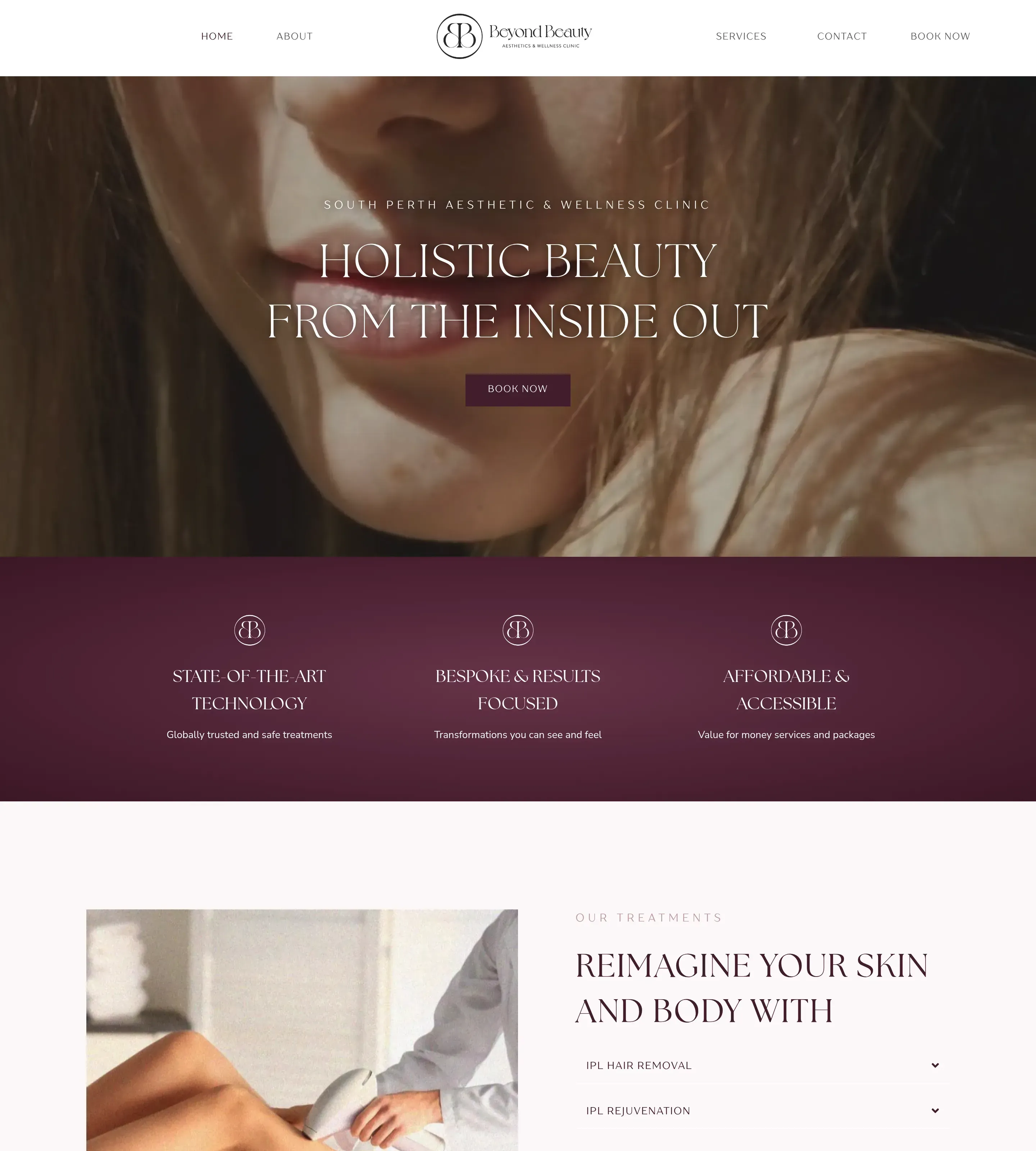 Homepage of Beyond Beauty