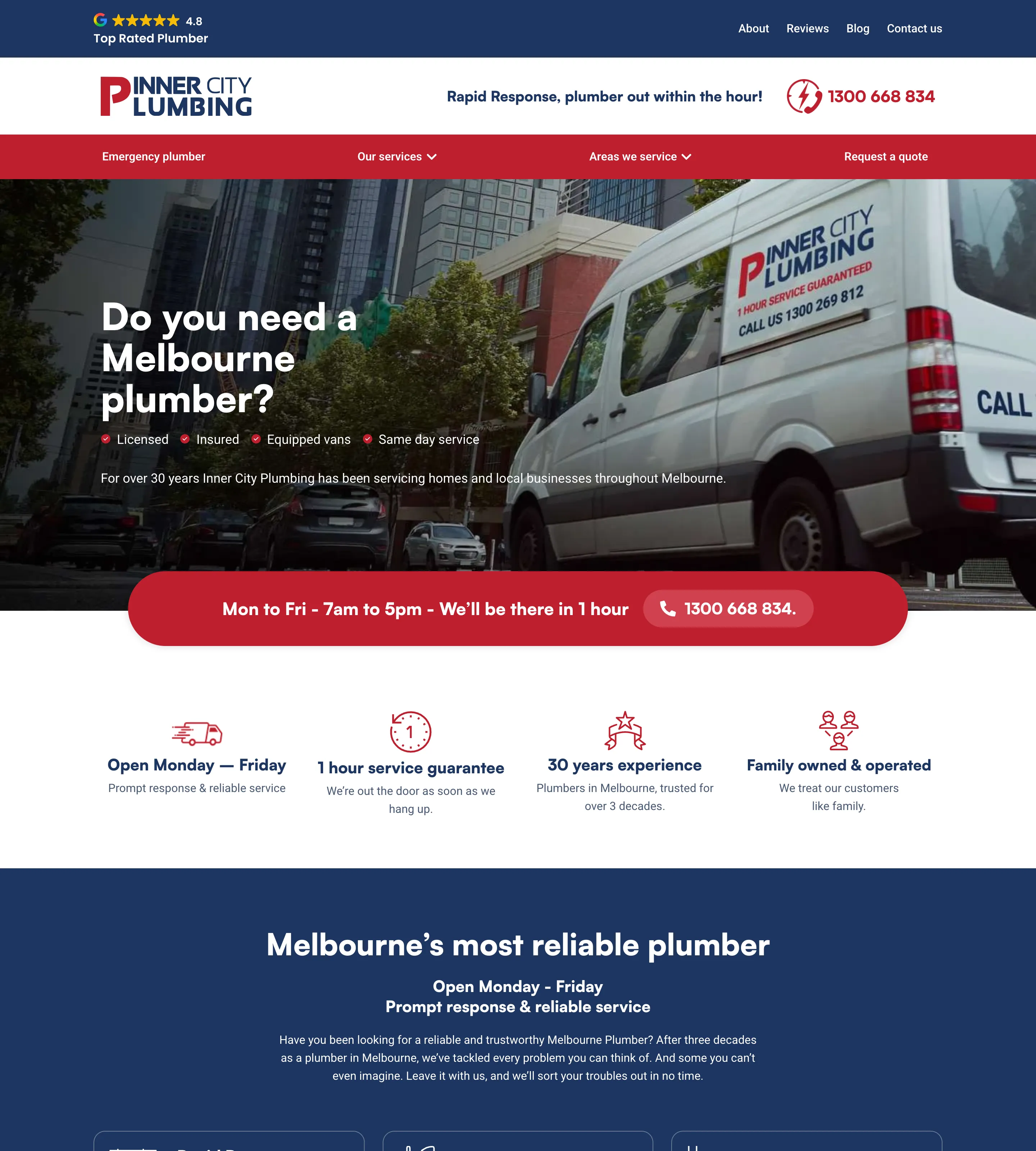 Homepage of Inner City Plumbing