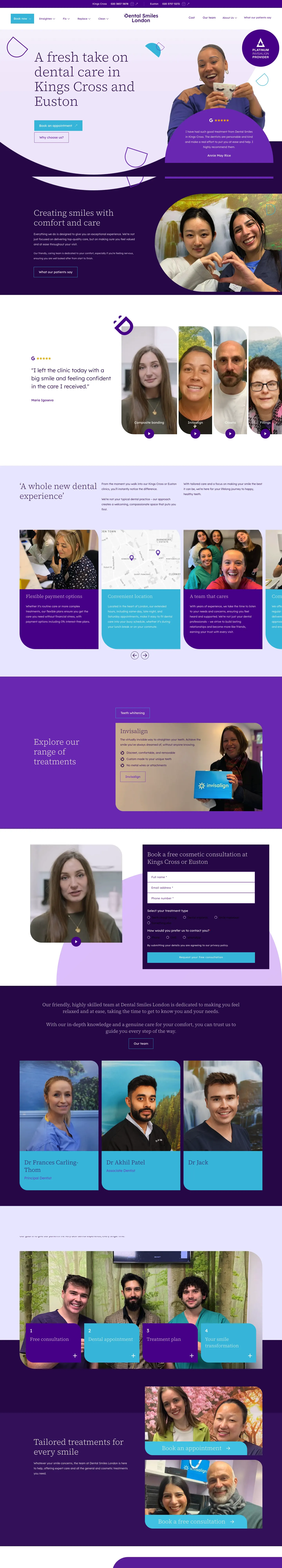 Homepage of Dental Smiles London