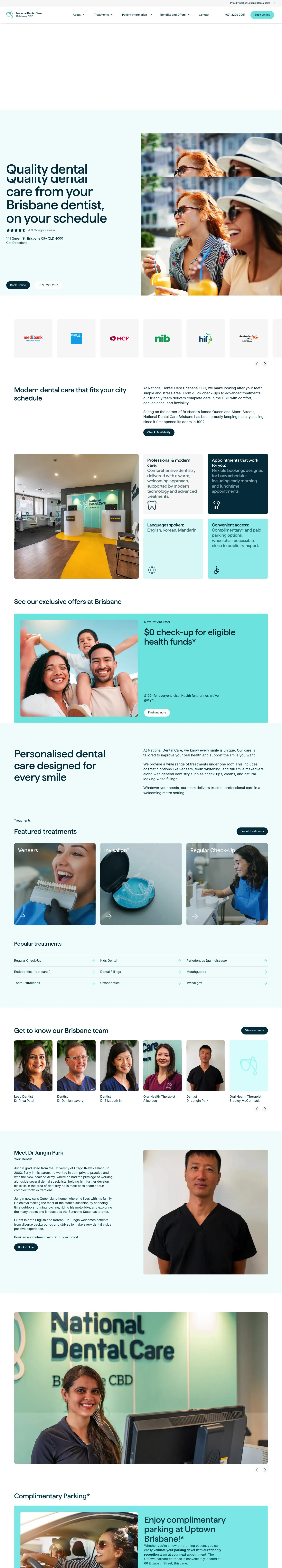 Homepage of National Dental Care