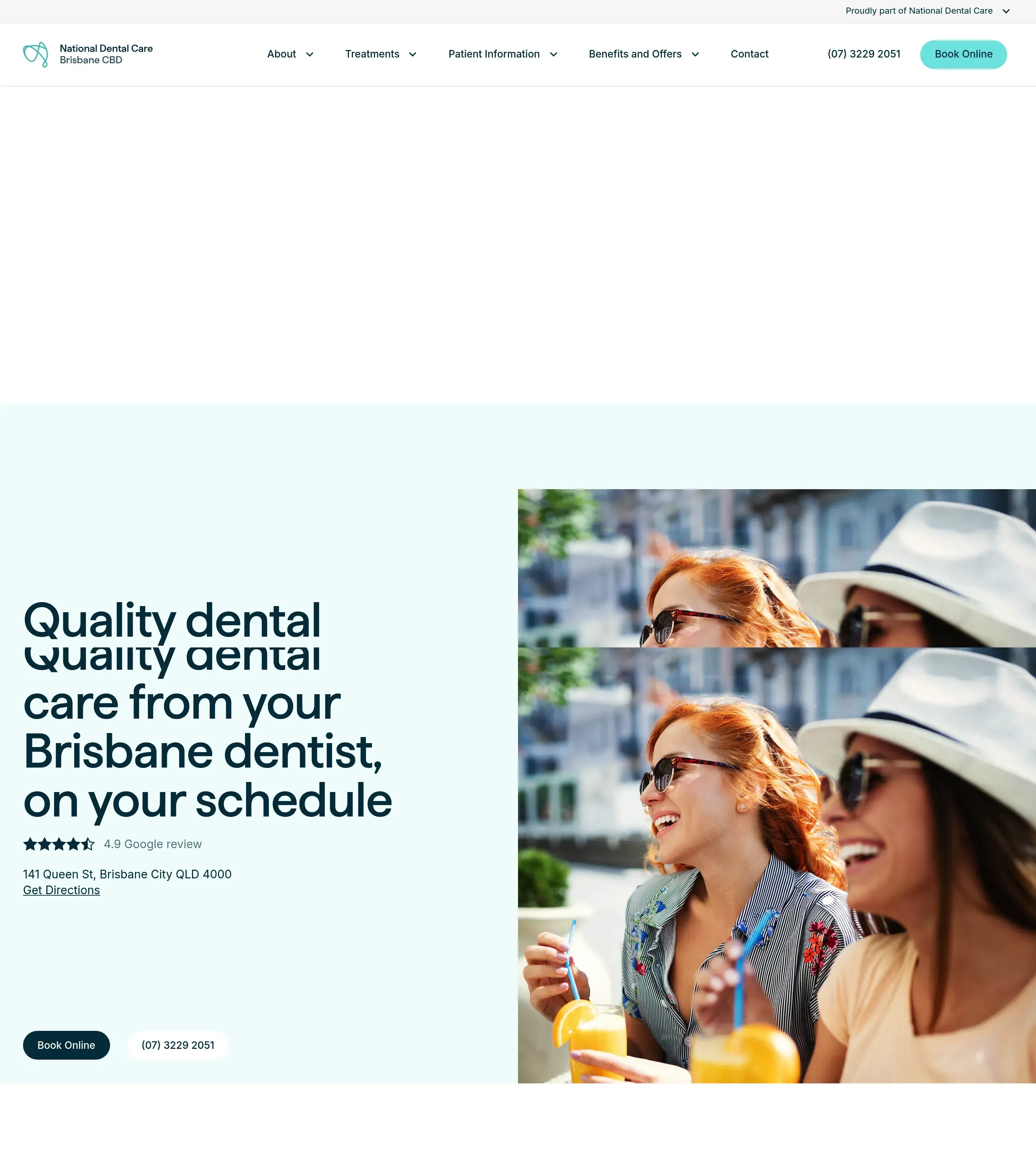 Homepage of National Dental Care
