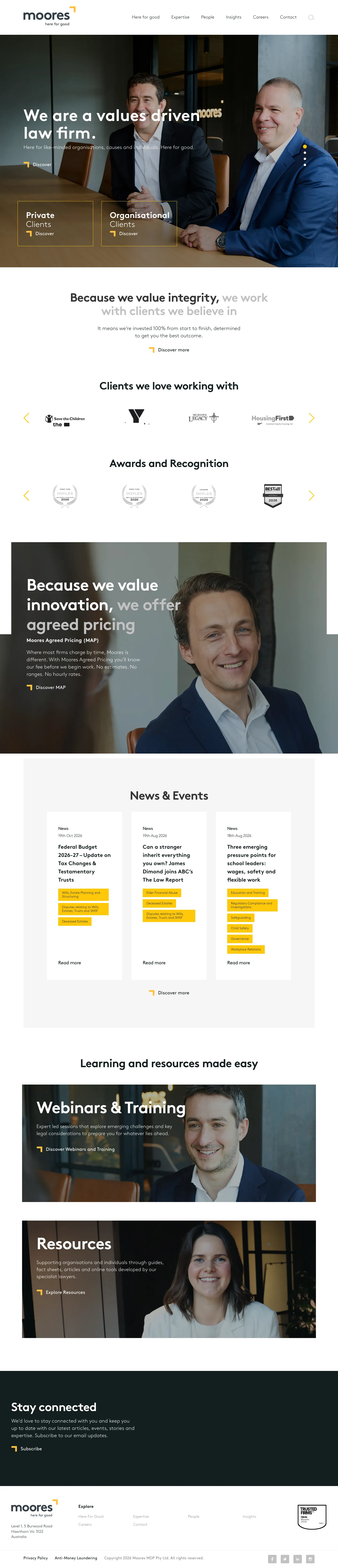 Homepage of Moores