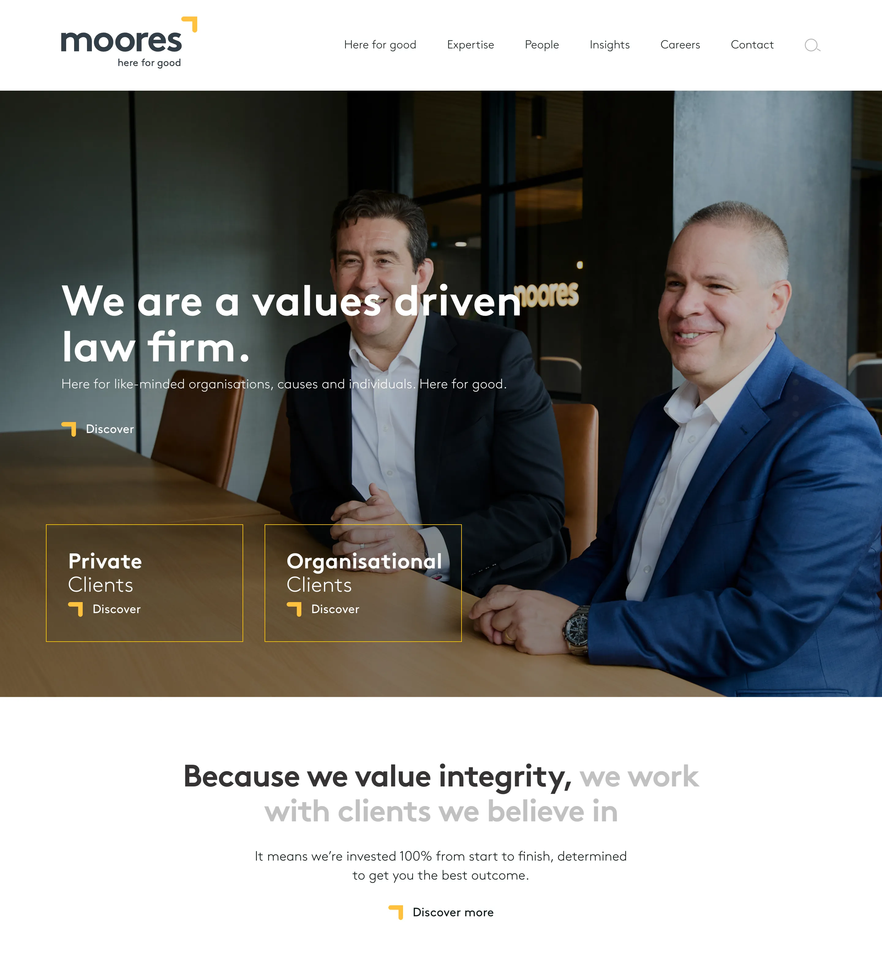 Homepage of Moores