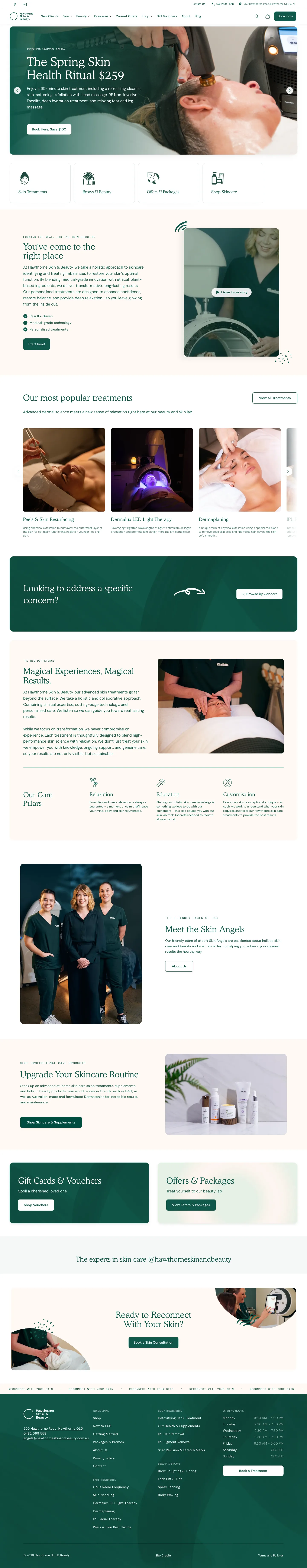 Homepage of Hawthorne Skin & Beauty