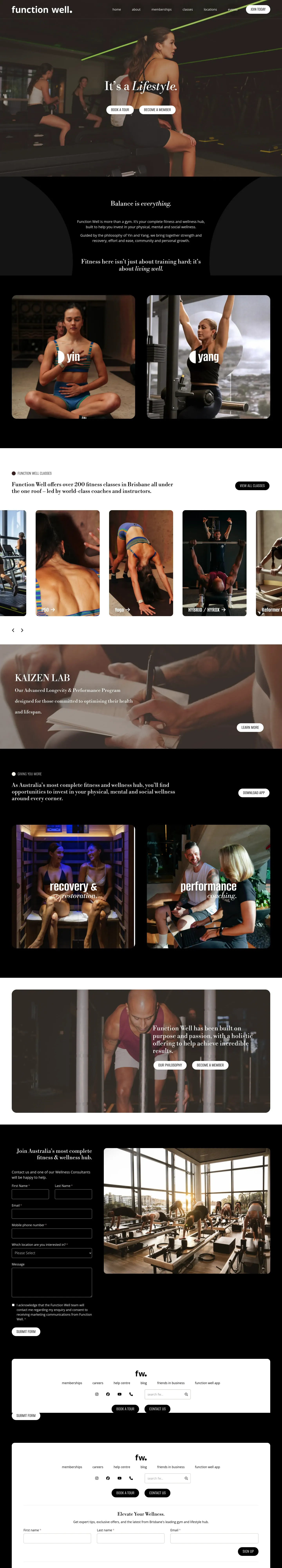 Homepage of Function Well