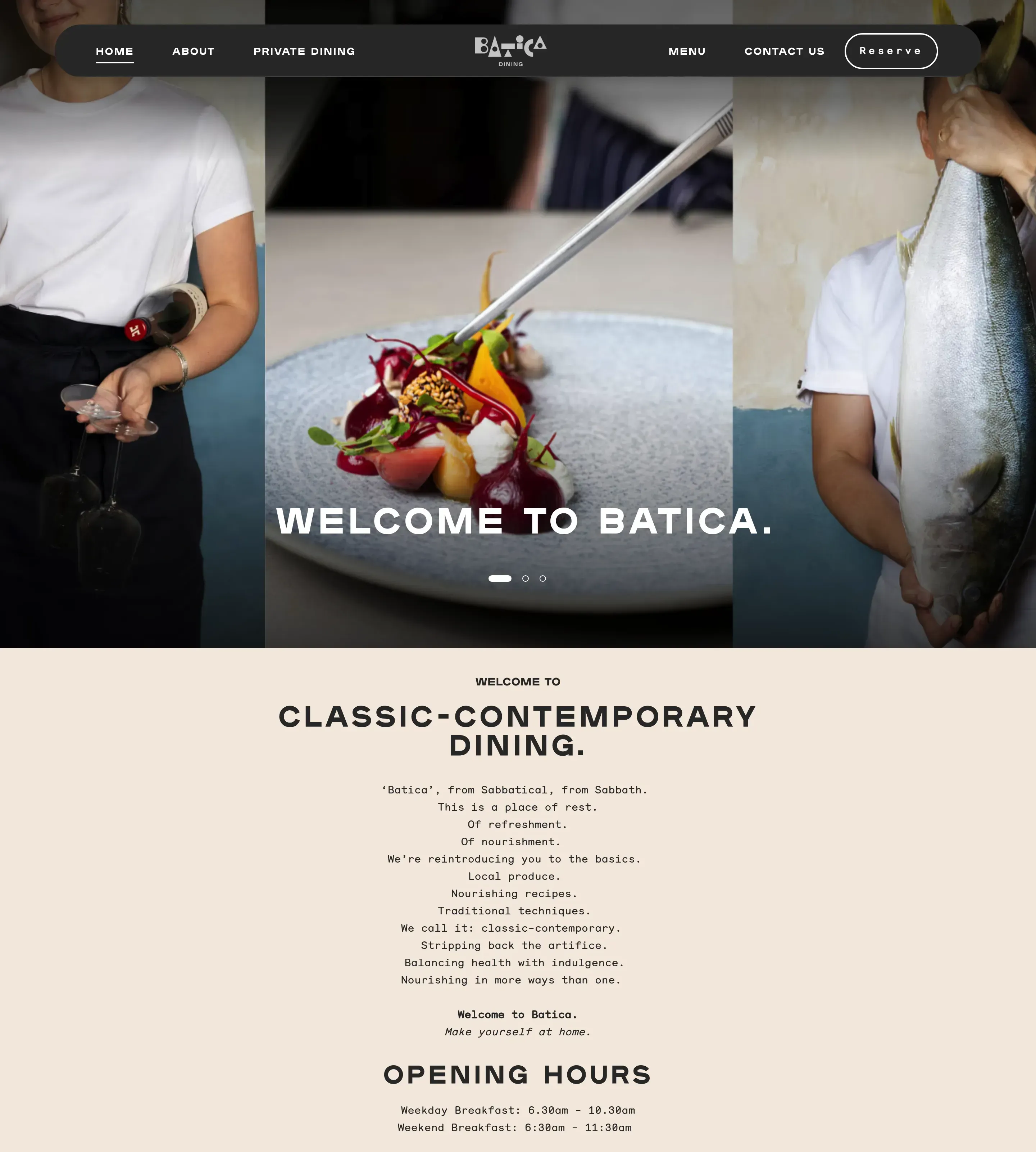 Homepage of Batica